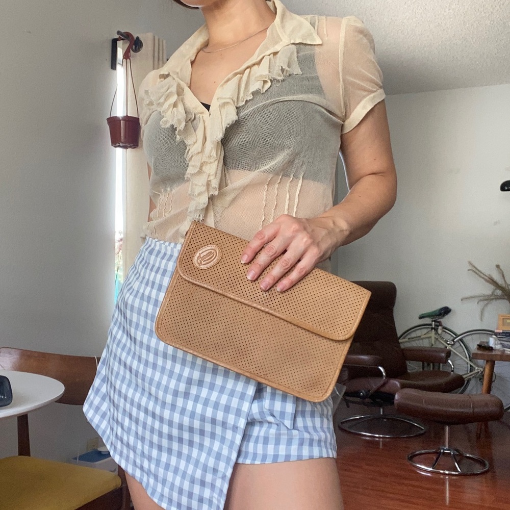 Vintage 80s Mr.Jay Suede cabrio leather clutch
